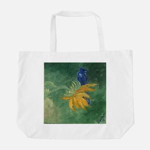 Large White Tote Bag " A Bird for Vincent "